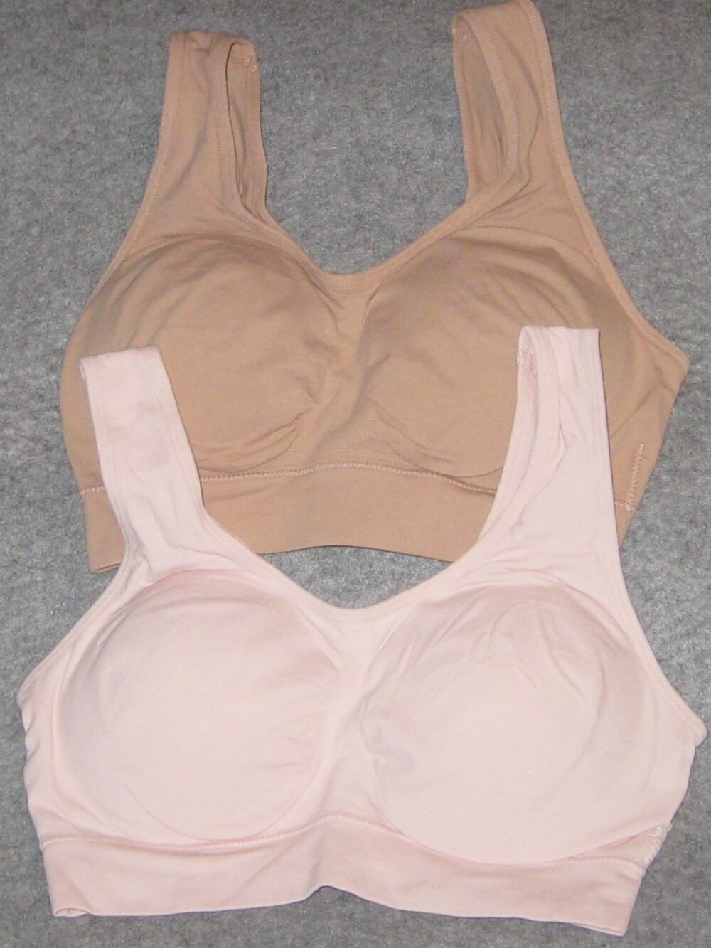Cuddl Duds Intimates 2-Pack Seamless Comfort Lounge Bra S Soft Peach